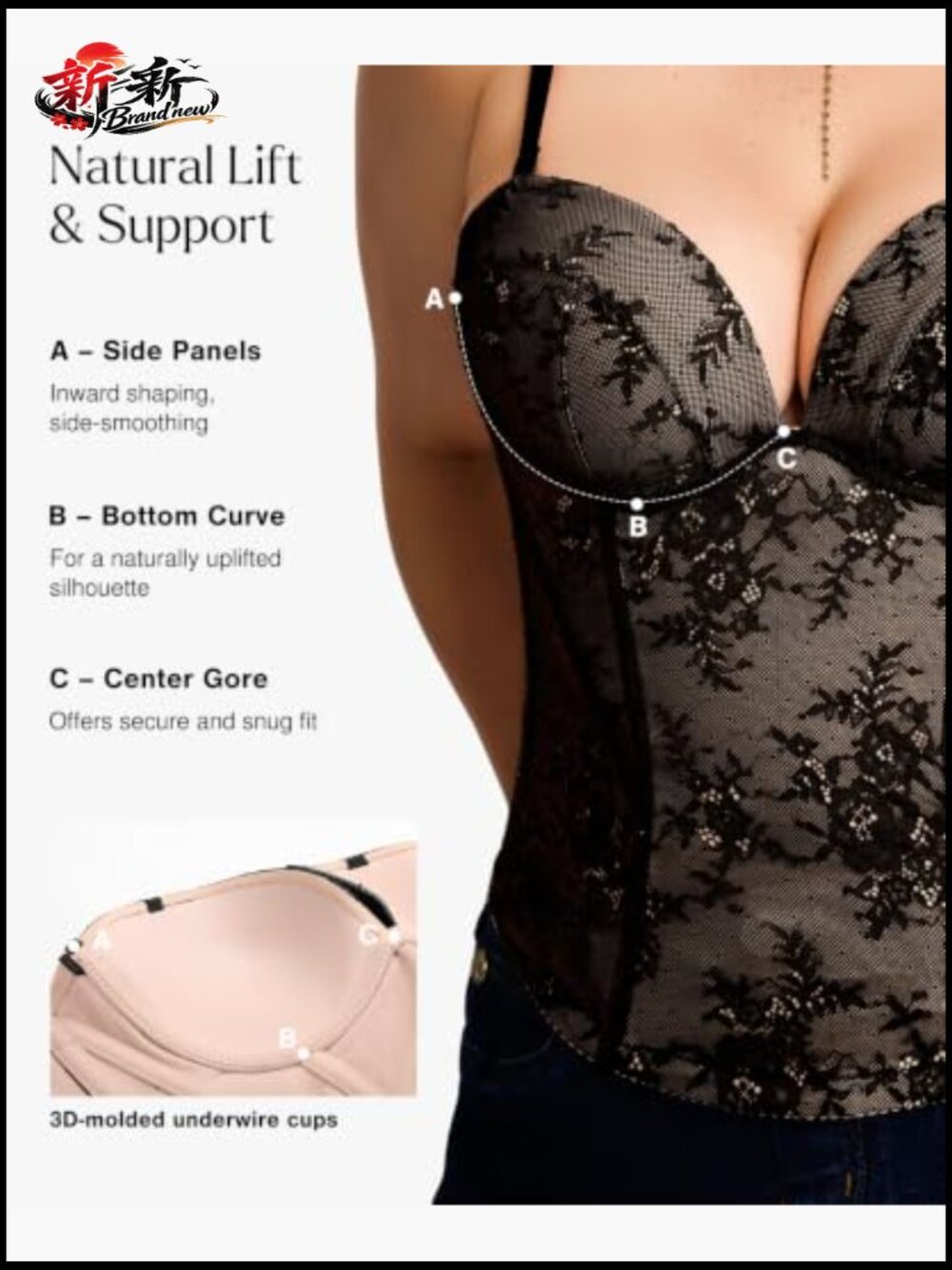 Fully Boned Corset Top with Built-In Bra Convertible Straps Going Out Outfit - Picture 2 of 7